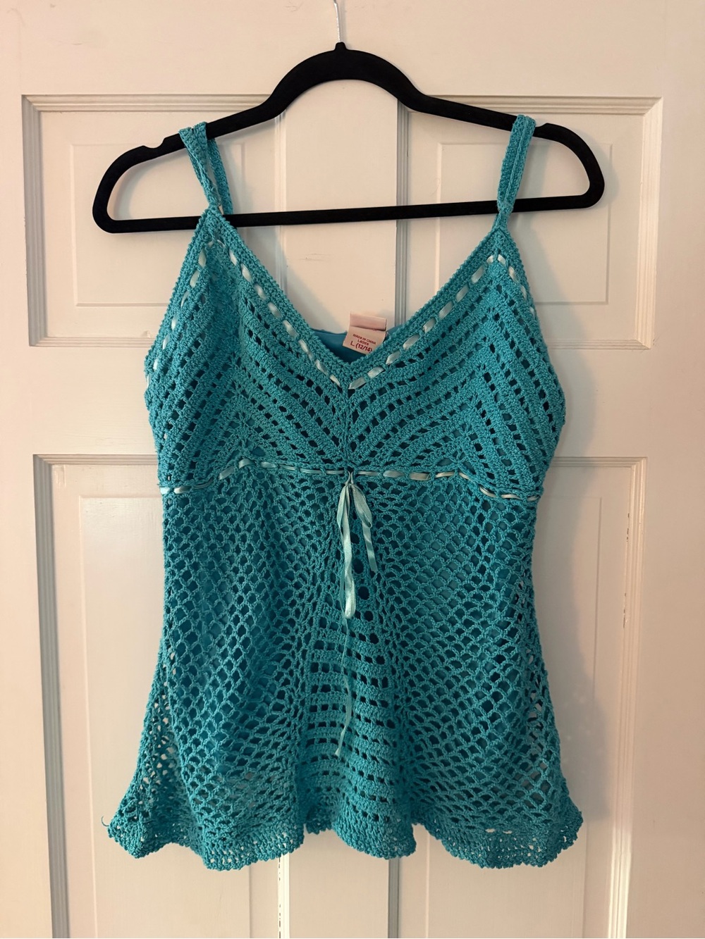 Vintage Faded Glory Turquoise Crochet Tank